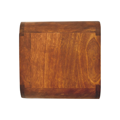 Small Chestnut Curved Floating Nightstand