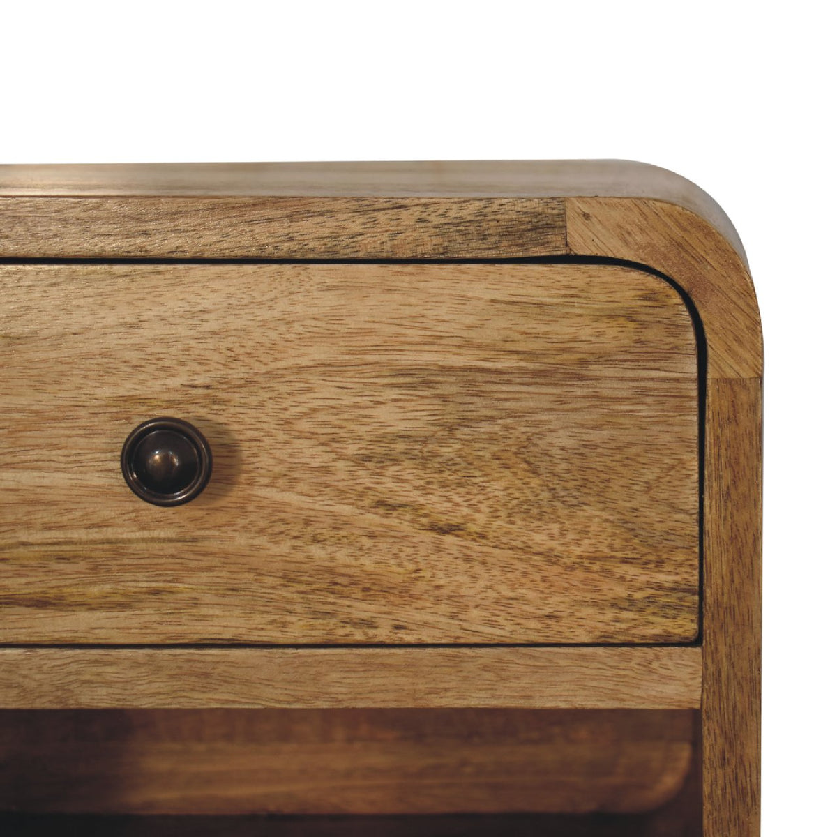 Small Oak Wood Floating Open Wall Nightstand