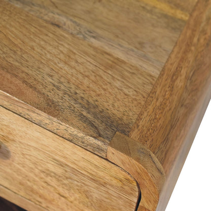 Small Oak Wood Floating Open Wall Nightstand