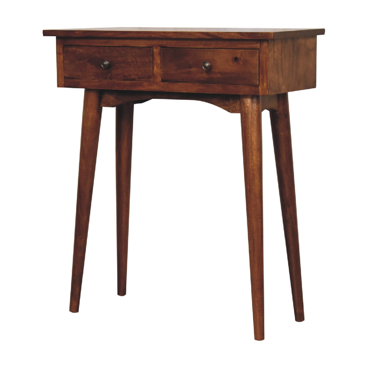 Small Chestnut Slim 2 Drawer Hallway Console