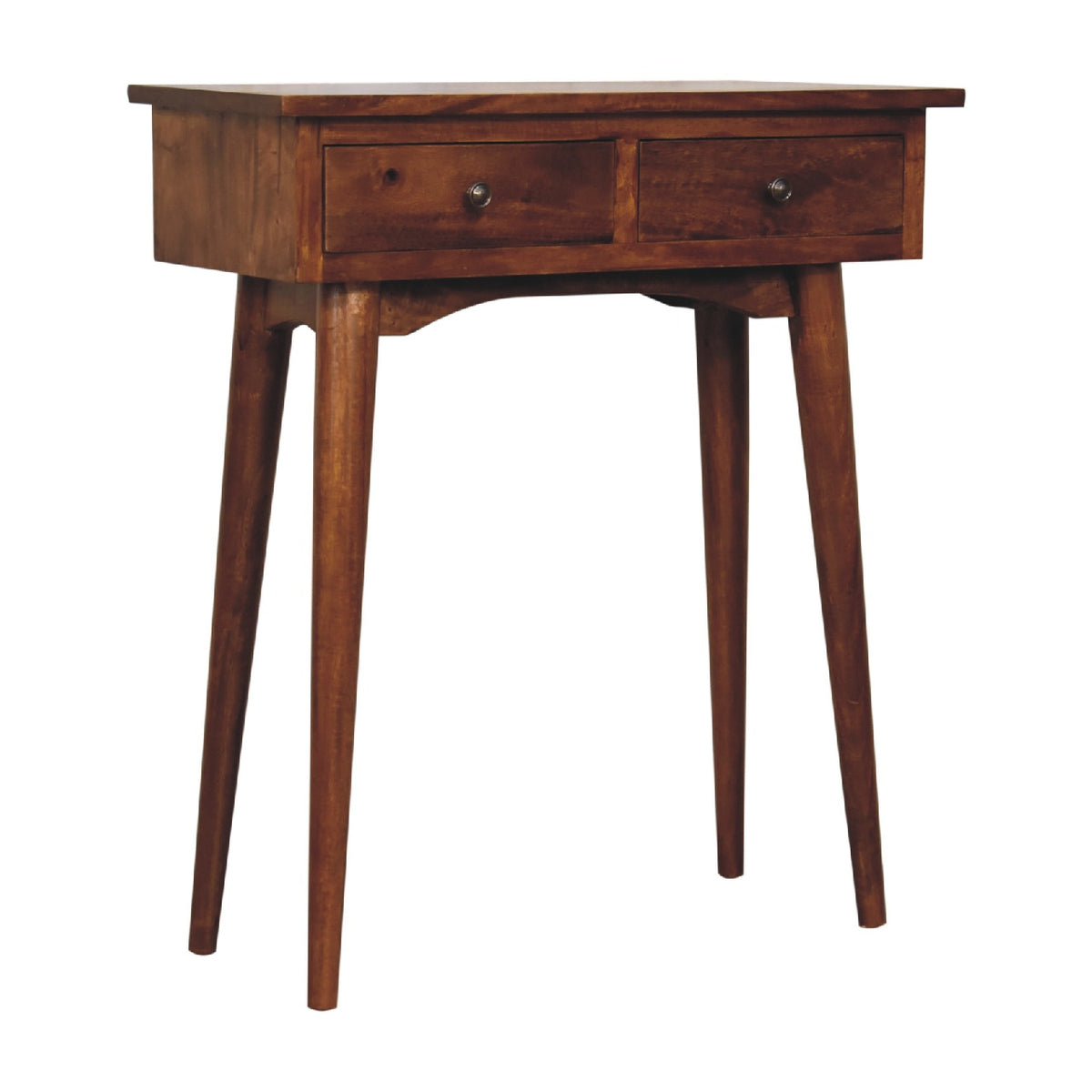 Small Chestnut Slim 2 Drawer Hallway Console