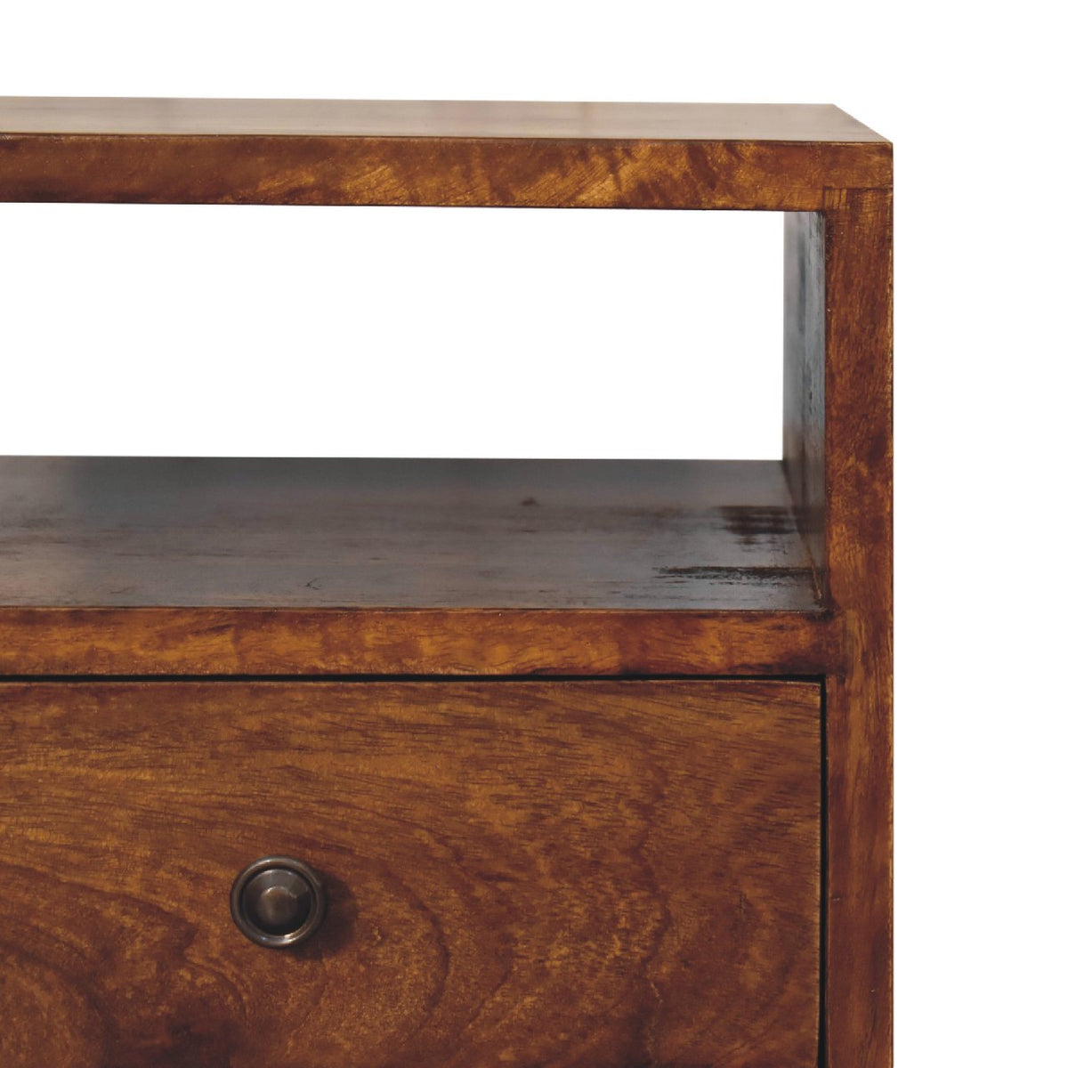 Small Chestnut Wood Classic 2 Drawer Nightstand