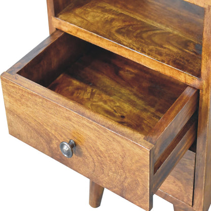 Small Chestnut Wood Classic 2 Drawer Nightstand