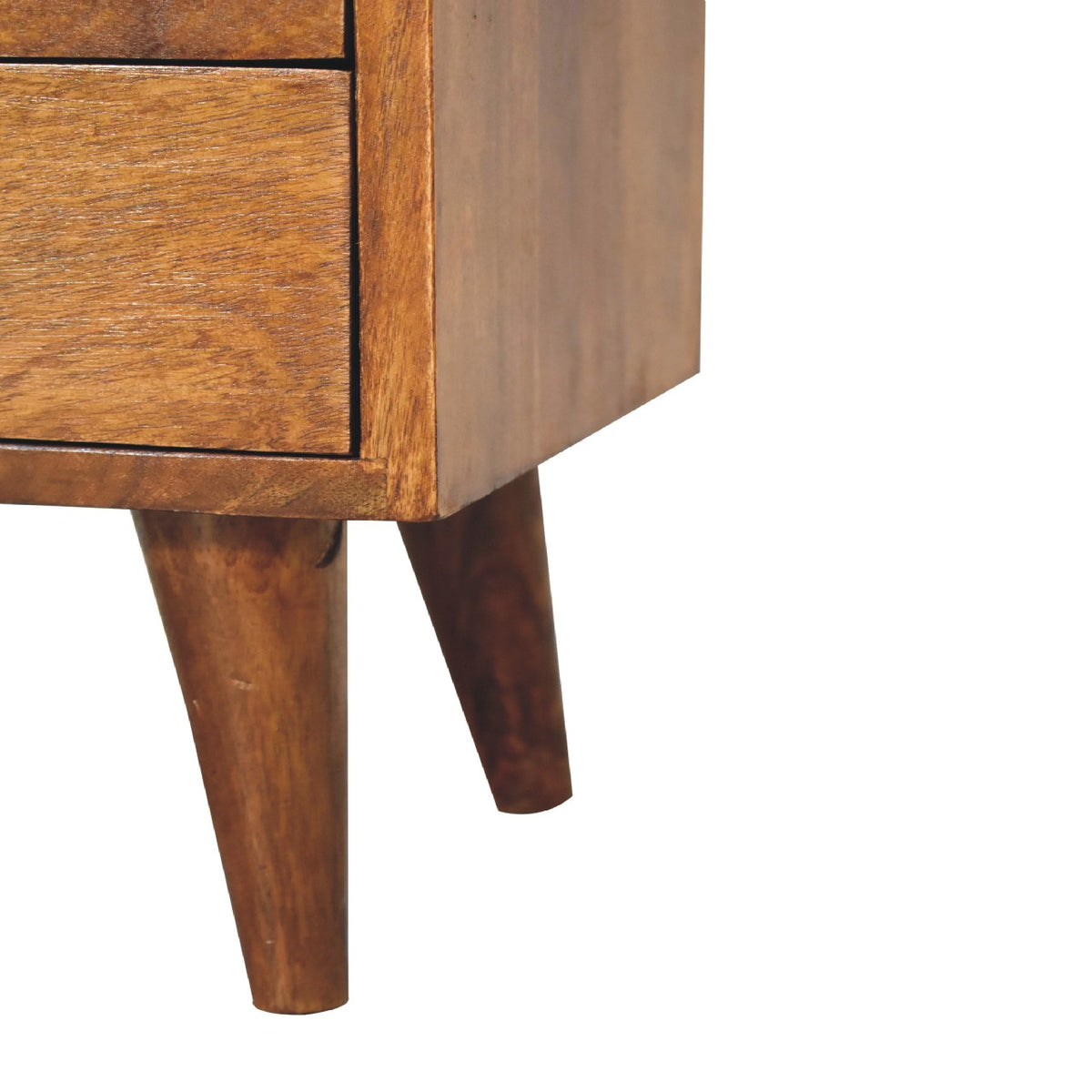 Small Chestnut Wood Classic 2 Drawer Nightstand