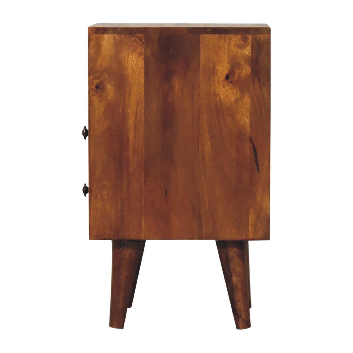 Small Chestnut Wood Classic 2 Drawer Nightstand