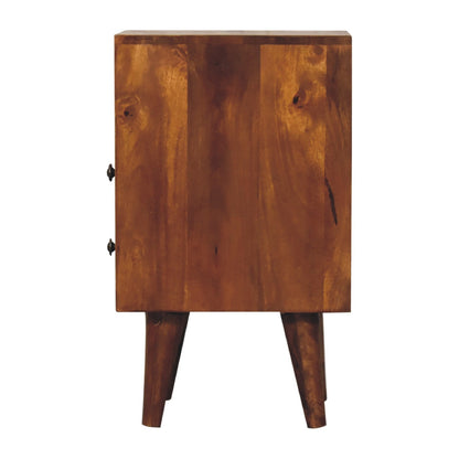 Small Chestnut Wood Classic 2 Drawer Nightstand