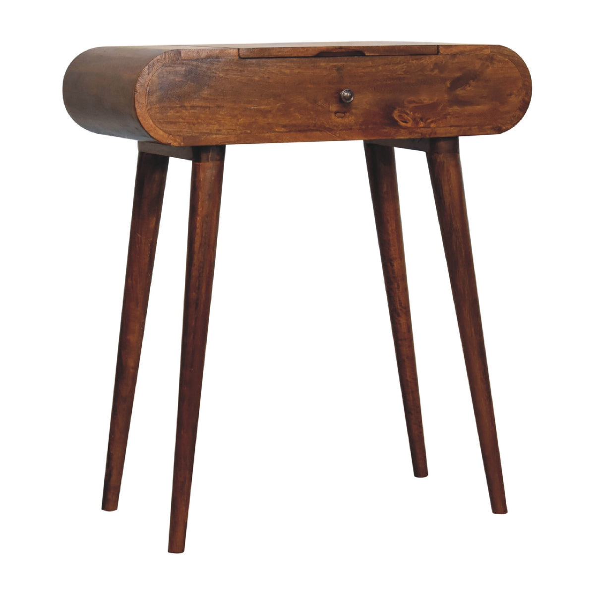 Small Chestnut Wood Flip Top Dressing Vanity