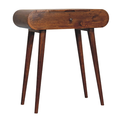 Small Chestnut Wood Flip Top Dressing Vanity
