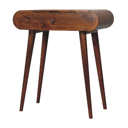 Small Chestnut Wood Flip Top Dressing Vanity