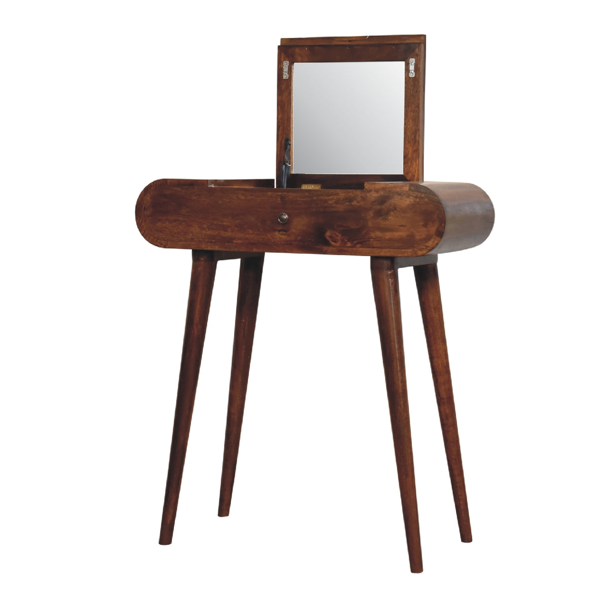 Small Chestnut Wood Flip Top Dressing Vanity