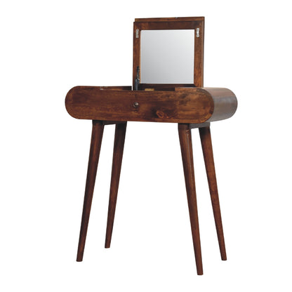Small Chestnut Wood Flip Top Dressing Vanity