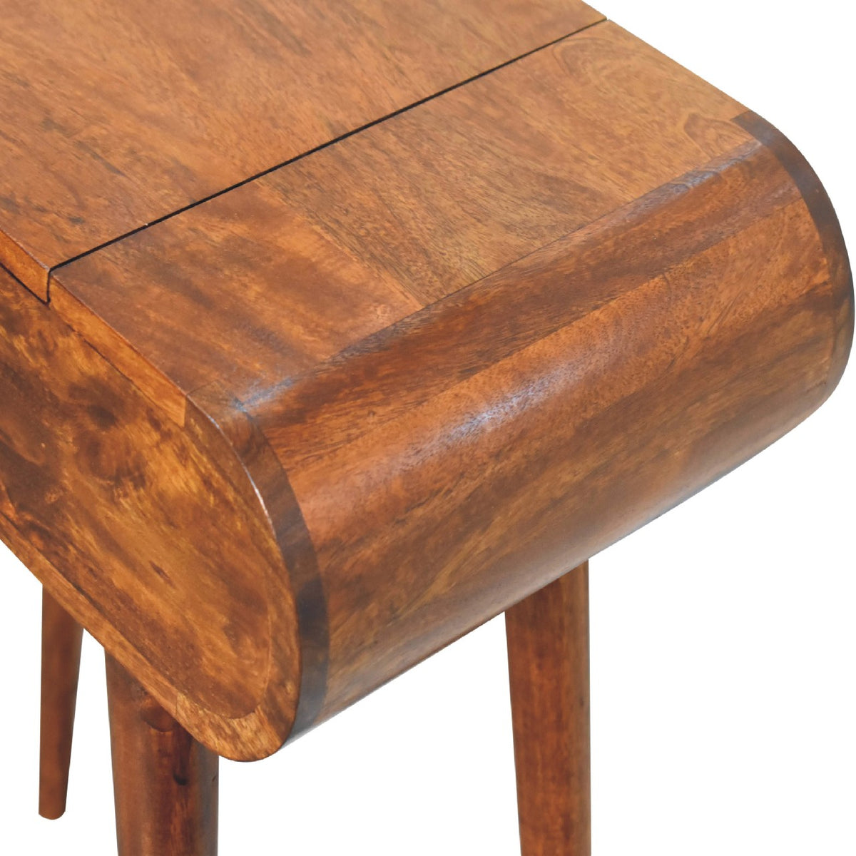 Small Chestnut Wood Flip Top Dressing Vanity