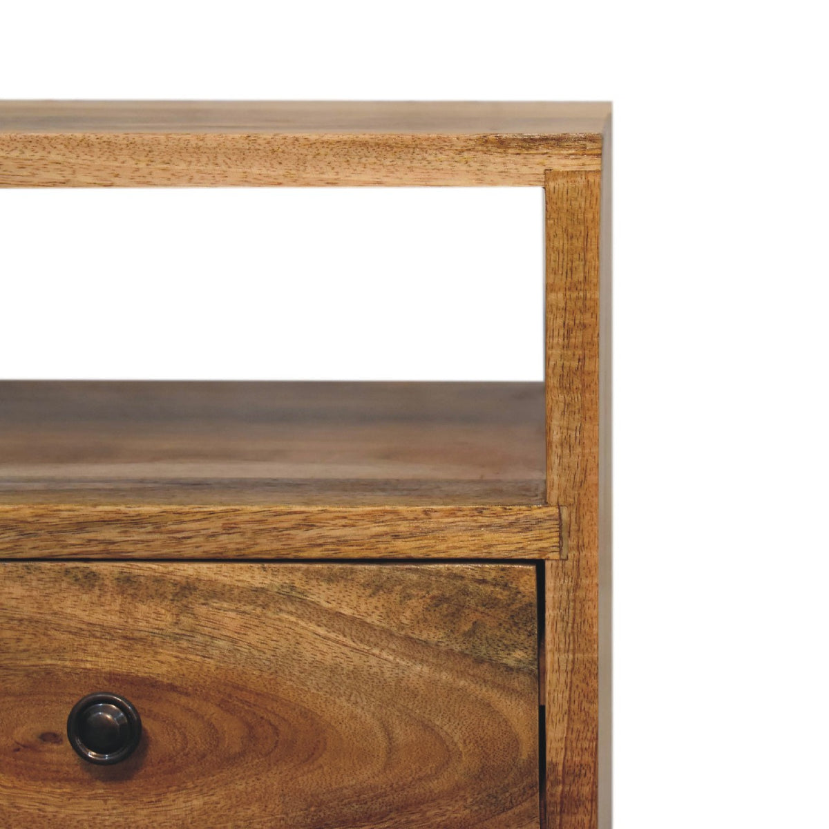 Small Oak Wood Classic 2 Drawer Nightstand