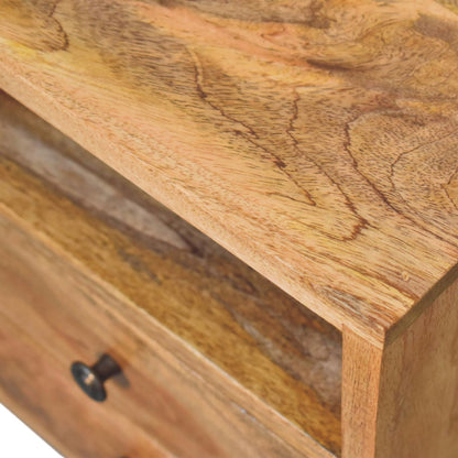 Small Oak Wood Classic 2 Drawer Nightstand