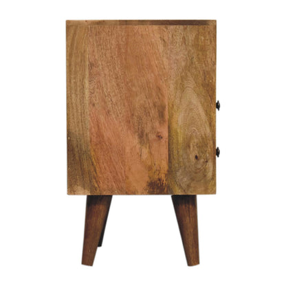 Small Oak Wood Classic 2 Drawer Nightstand