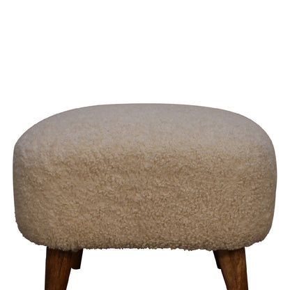 Bouclé Montauk Square Solid Wood Footstool