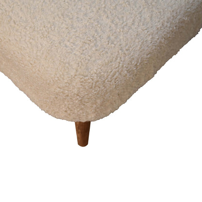 Bouclé Montauk Square Solid Wood Footstool