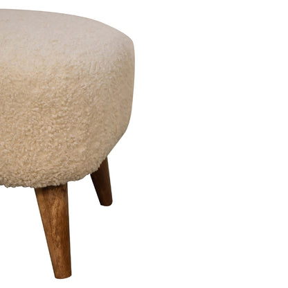 Bouclé Montauk Square Solid Wood Footstool