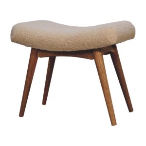 Bouclé Montauk Curved Solid Wood Bench