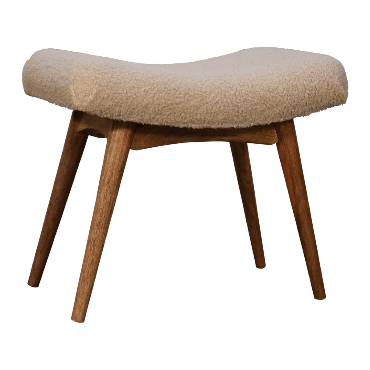 Bouclé Montauk Curved Solid Wood Bench