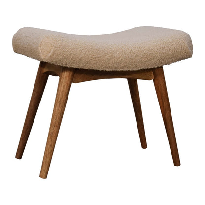 Bouclé Montauk Curved Solid Wood Bench