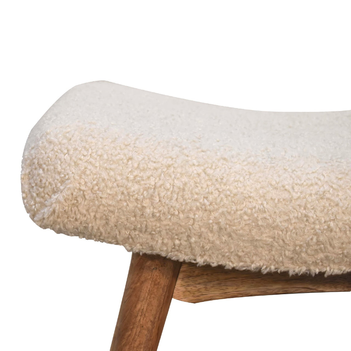 Bouclé Montauk Curved Solid Wood Bench