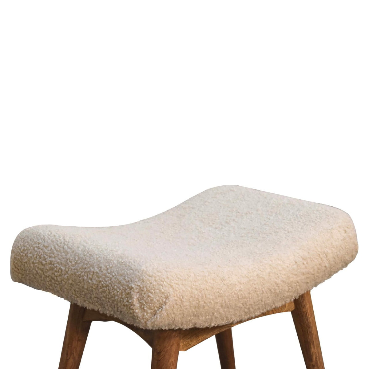 Bouclé Montauk Curved Solid Wood Bench