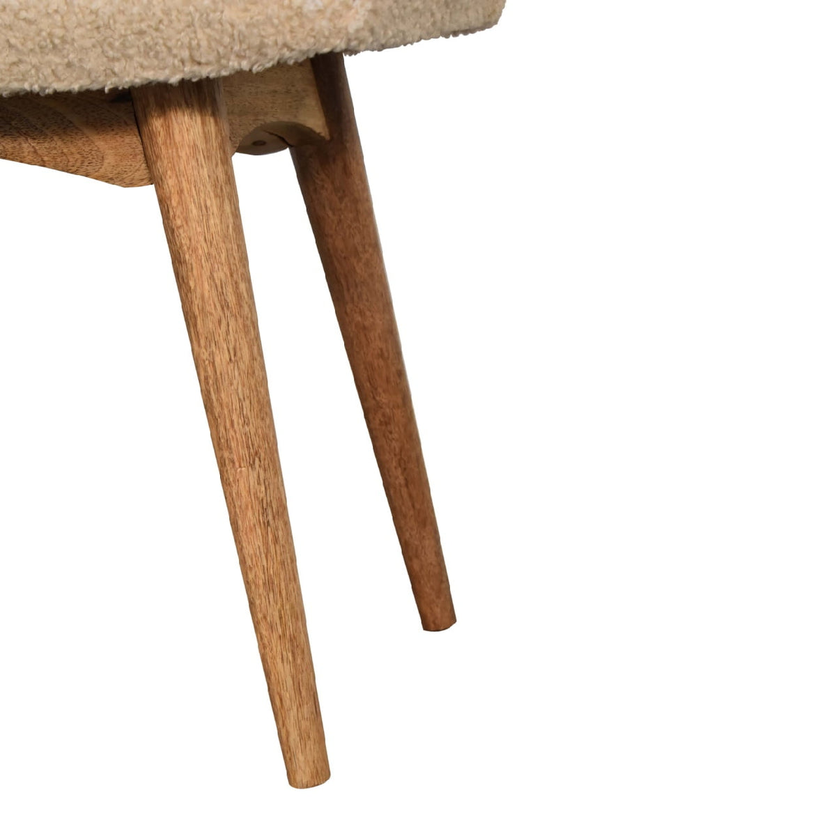 Bouclé Montauk Curved Solid Wood Bench