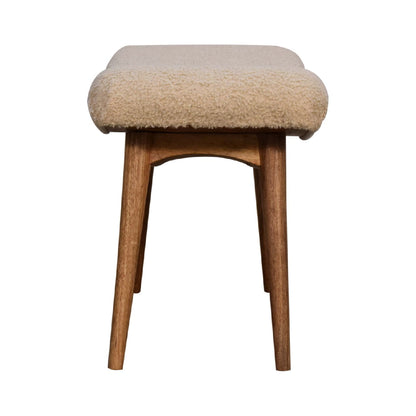 Bouclé Montauk Curved Solid Wood Bench