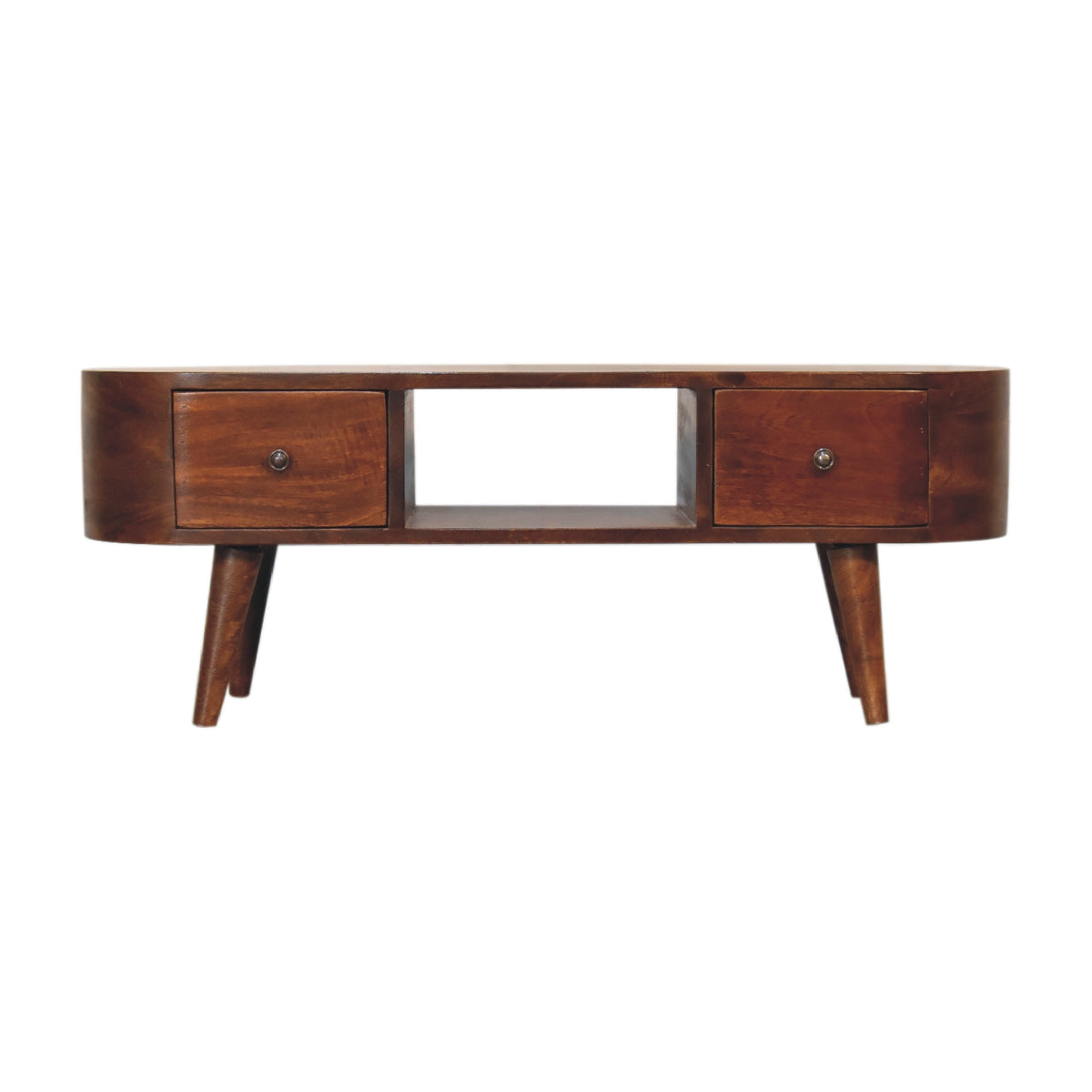 Chestnut Ridge 2 Drawer Rounded Media Console