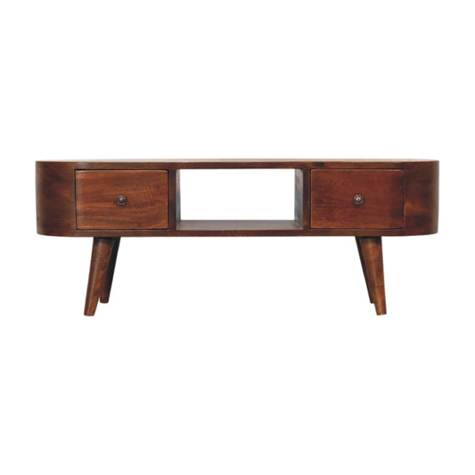 Chestnut Ridge 2 Drawer Rounded Media Console