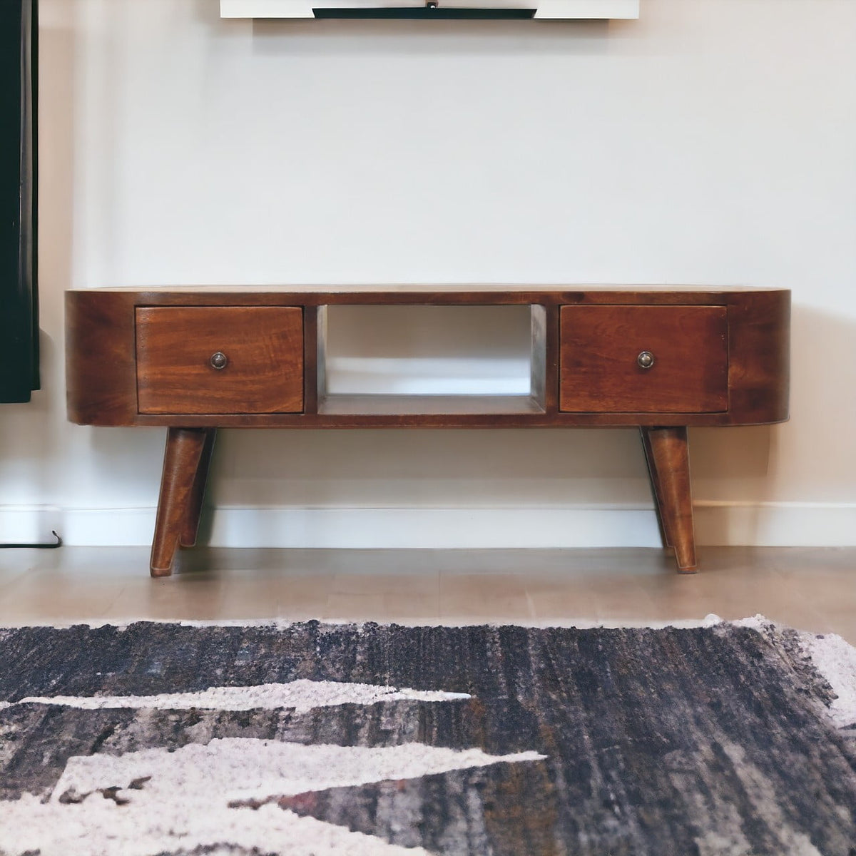 Chestnut Ridge 2 Drawer Rounded Media Console