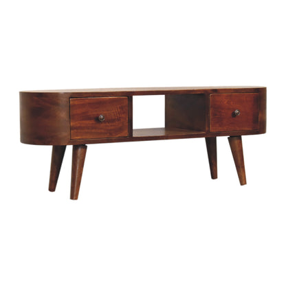 Chestnut Ridge 2 Drawer Rounded Media Console
