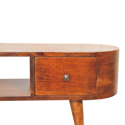 Chestnut Ridge 2 Drawer Rounded Media Console