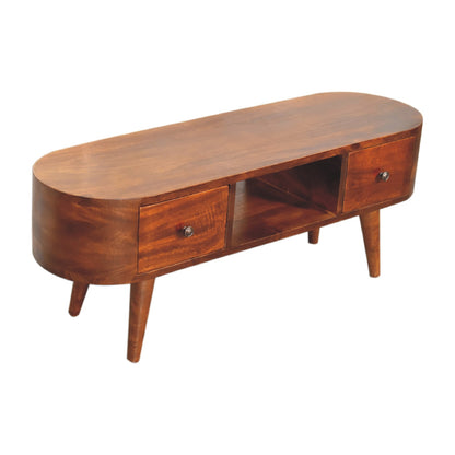 Chestnut Ridge 2 Drawer Rounded Media Console