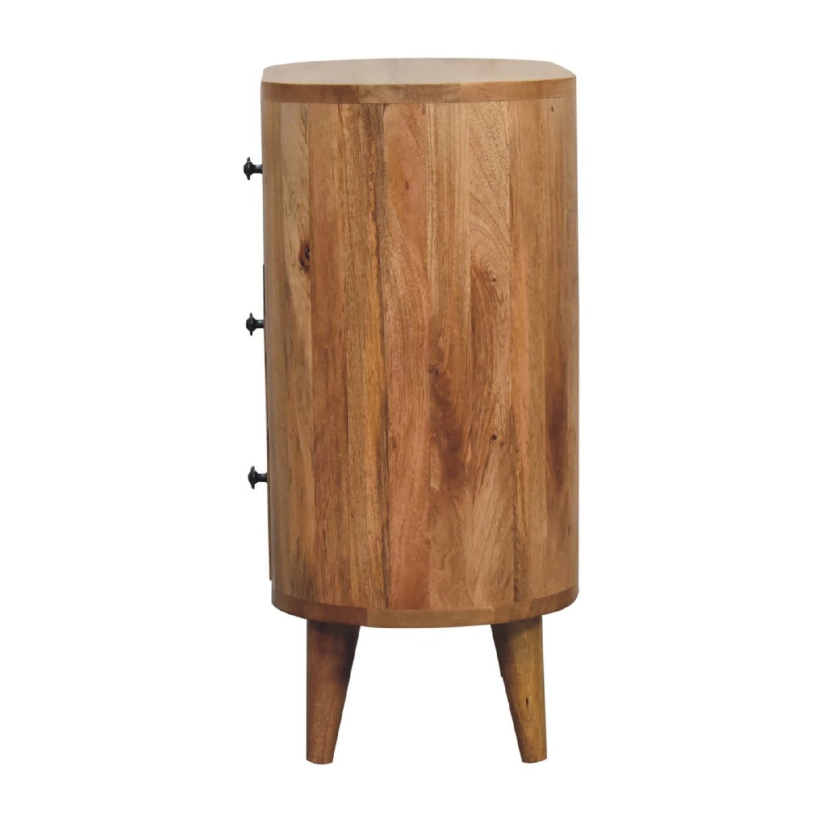 Small Oak Wood 3 Drawer Accent Cabinet