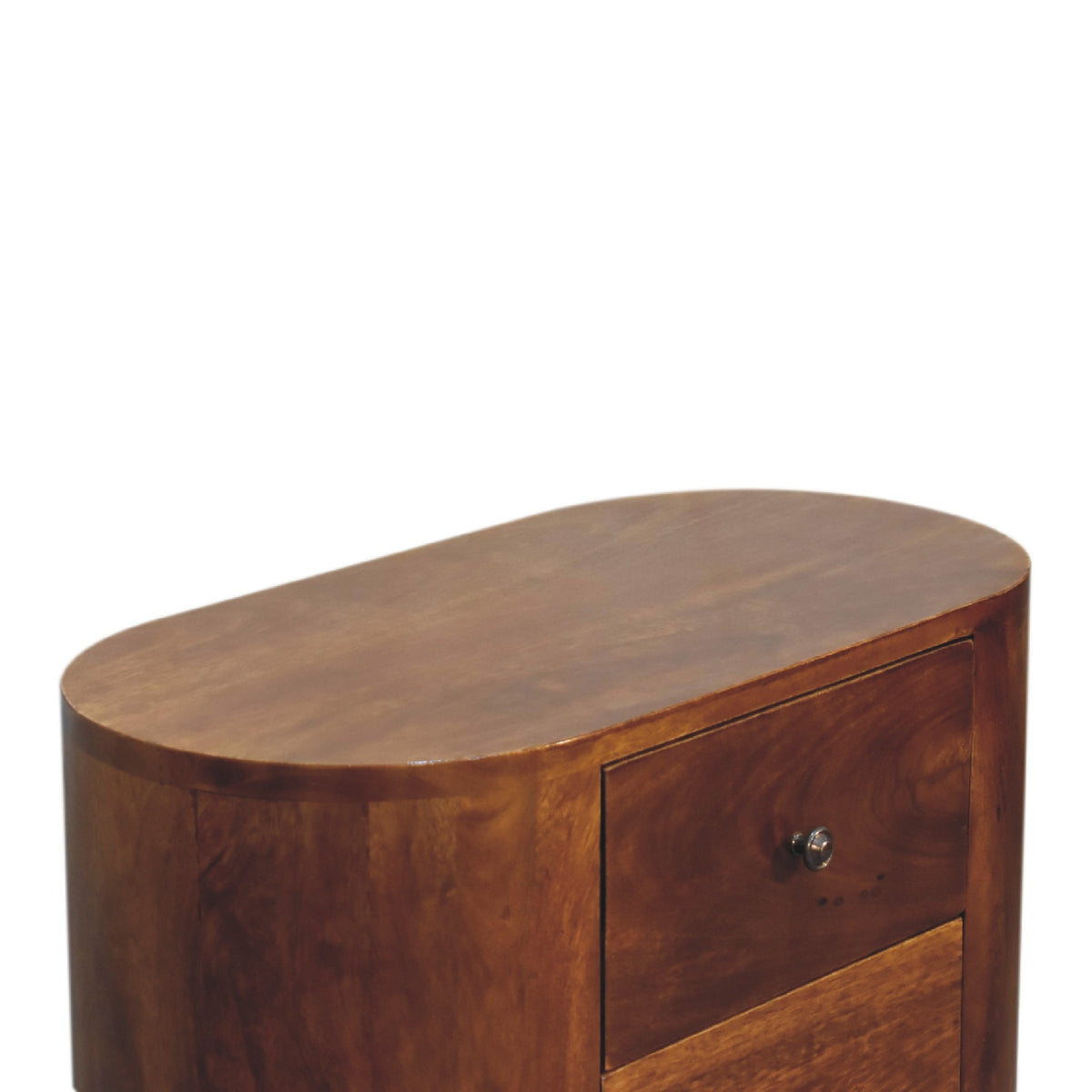 Small Chestnut Wood 3 Drawer Accent Cabinet