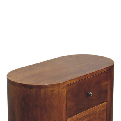 Small Chestnut Wood 3 Drawer Accent Cabinet