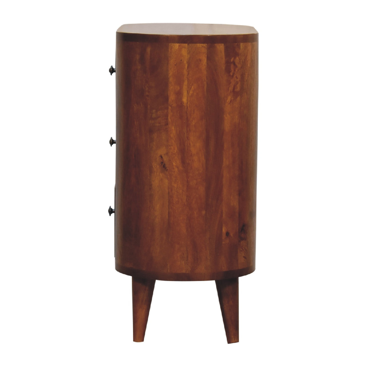 Small Chestnut Wood 3 Drawer Accent Cabinet