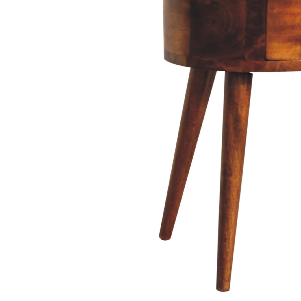 Small Chestnut Rounded 2 Drawer Nightstand