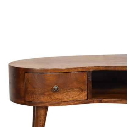 Small Chestnut Wave 1 Drawer Coffee Table