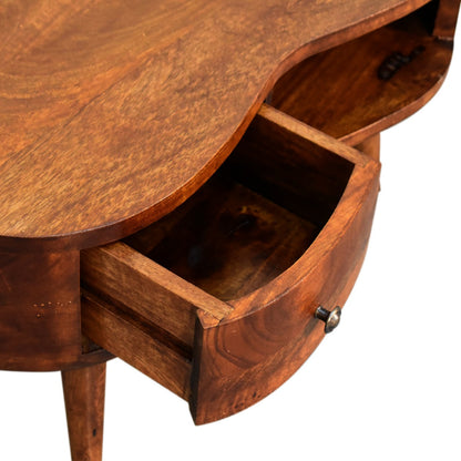 Small Chestnut Wave 1 Drawer Coffee Table