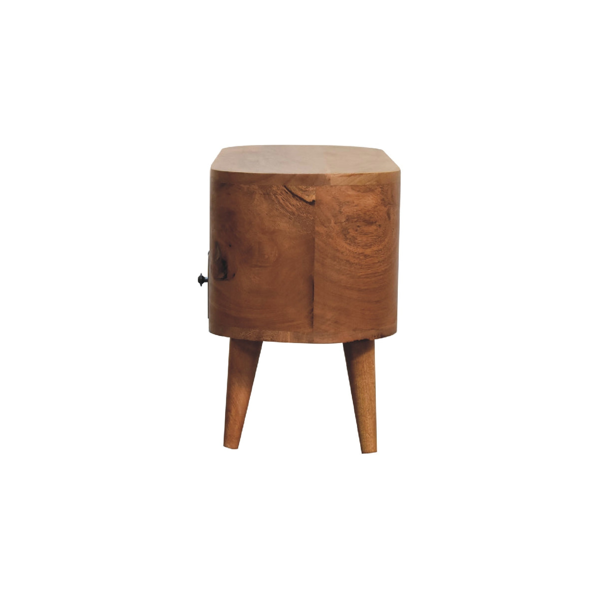 Small Oak Wood Rounded TV Media Console