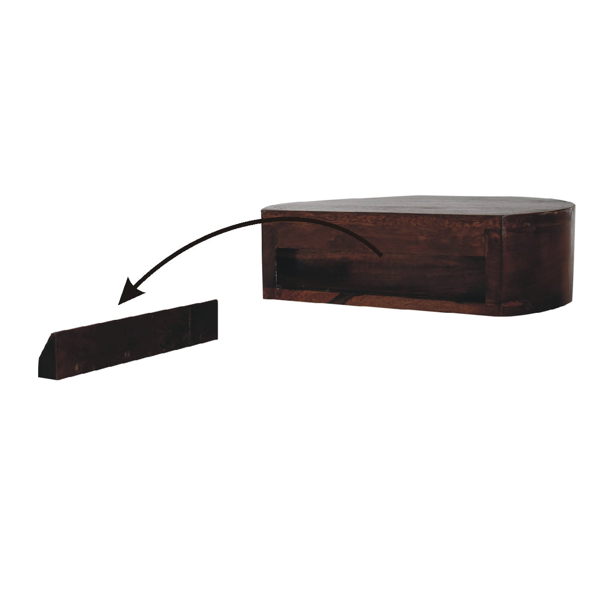 Arcadia Chestnut Curved 1-Drawer Nightstand