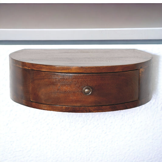 Arcadia Chestnut Curved 1-Drawer Nightstand