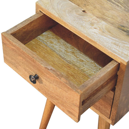 Small Oak Finish 2 Drawer Nordic Nightstand