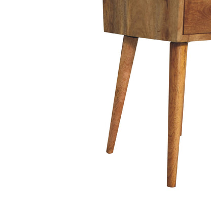 Small Oak Finish 2 Drawer Nordic Nightstand