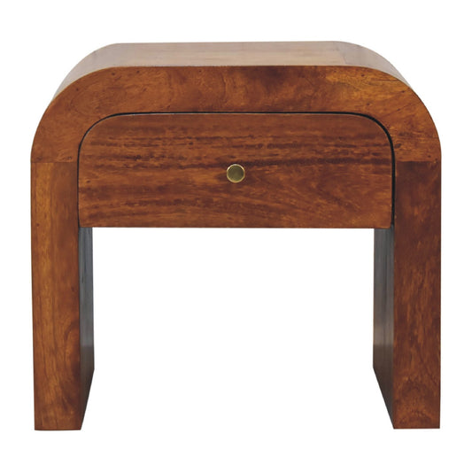 Berkshire Curved Chestnut 1-Drawer Nightstand