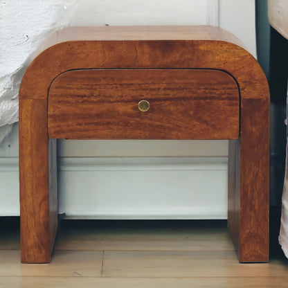 Berkshire Curved Chestnut 1-Drawer Nightstand