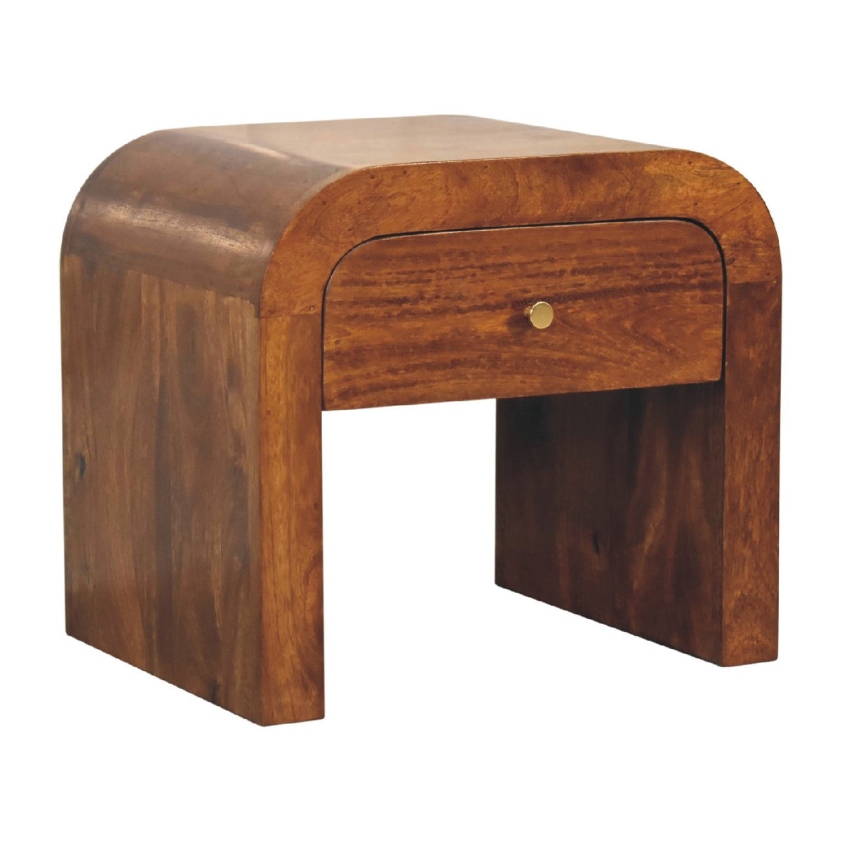 Berkshire Curved Chestnut 1-Drawer Nightstand